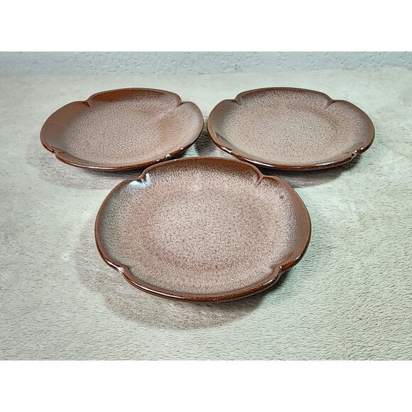 Frankoma Pottery Saucers Plate Plainsman Peach Mountain 5E Brown 5 3/4" Vintage - Picture 5 of 13